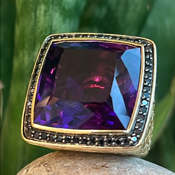 John Hardy Jewelry - John Hardy 18 karat gold, amethyst and Diamond Ring
